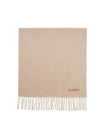 Wool Fringe Scarf Oatmeal Melange - ACNE STUDIOS - BALAAN 1