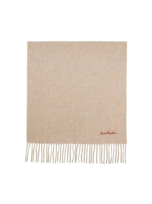 Wool Fringe Scarf Oatmeal Melange - ACNE STUDIOS - BALAAN 1