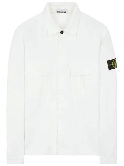 Wappen Patch Two Pocket Shirt Jacket White - STONE ISLAND - BALAAN 2