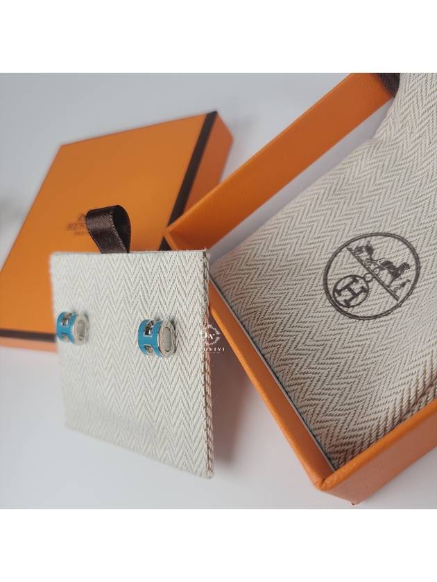 Mini Pop H Earrings Silver - HERMES - BALAAN 5