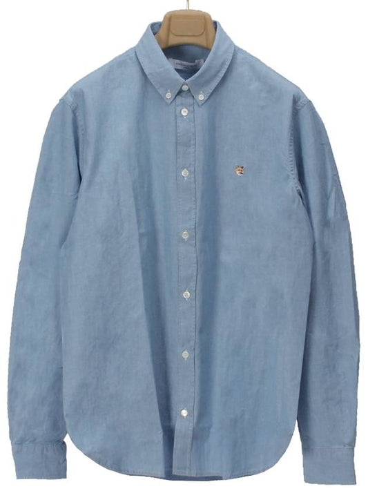 Foxhead Embroidered Classic Long Sleeve Shirt Washed Indigo - MAISON KITSUNE - BALAAN 2