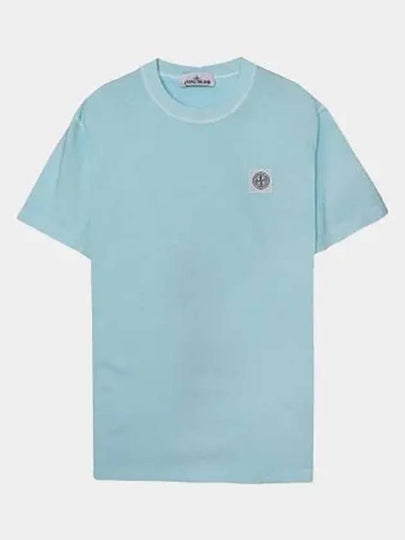 Men's Logo Short Sleeve T-Shirt Aqua Mint - STONE ISLAND - BALAAN 2