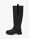 Knee High Rubber Long Boots Black - GANNI - BALAAN 2