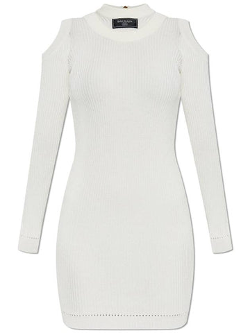 Balmain Fitted Dress, Women's, Cream - BALMAIN - BALAAN 1