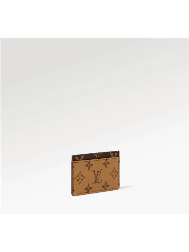 Monogram Reverse Canvas Card Wallet Brown - LOUIS VUITTON - BALAAN 4