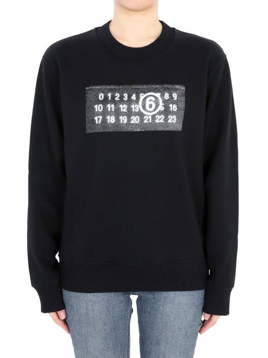 Number Logo Print Cotton Sweatshirt Black - MAISON MARGIELA - BALAAN 2