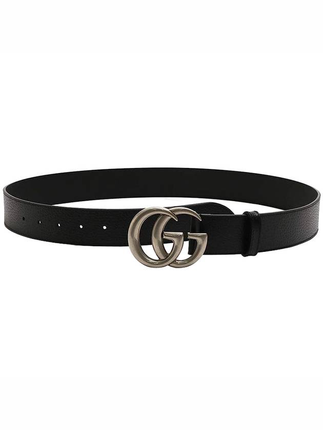 GG Marmont Double Buckle Belt Black Silver - GUCCI - BALAAN 7