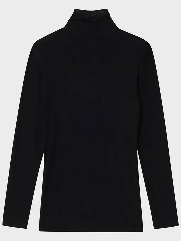 Wool Silky Turtleneck Black - NOIRER FOR WOMEN - BALAAN 4