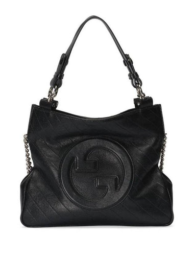 Blondie Interlocking G Small Leather Tote Bag Black - GUCCI - BALAAN 1