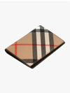 Check Pattern Two-Fold Card Wallet Beige - BURBERRY - BALAAN 4