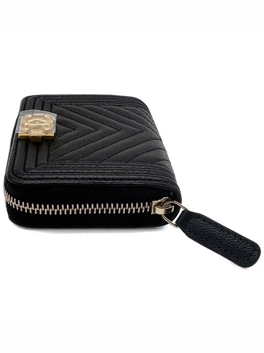 Women s Classic Boy Zipper Card Wallet Chevron Caviar Gold Metal Black A80602 B09734 94305 - CHANEL - BALAAN 2