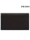 Saffiano Leather Triangle Logo Card Wallet Black - PRADA - BALAAN 4