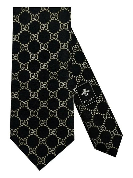 GG Logo Silk Tie Black - GUCCI - BALAAN 2
