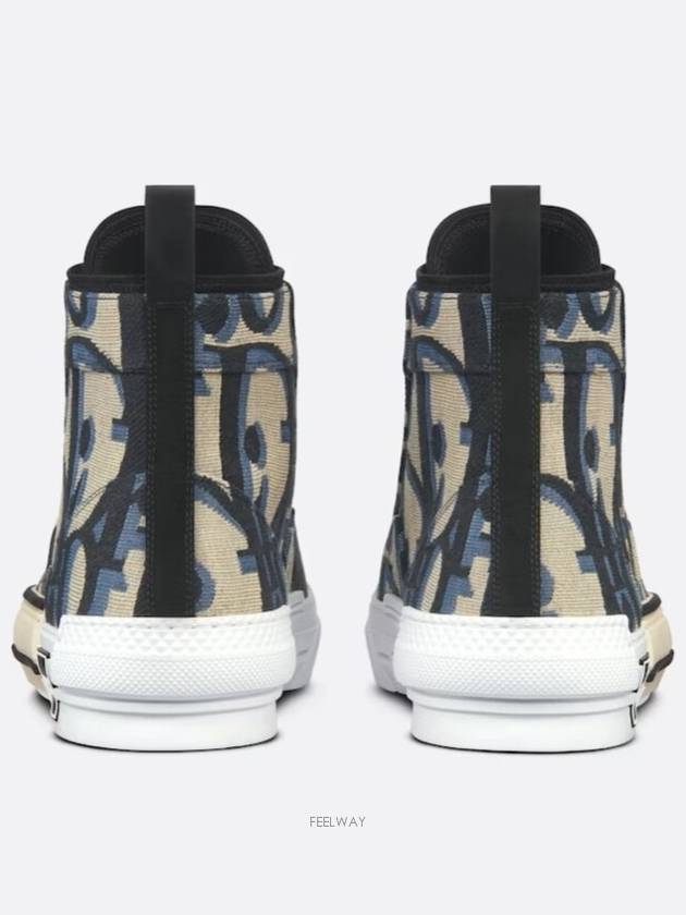 Oblique Jacquard B23 High Top Sneakers Black Beige - DIOR - BALAAN 6