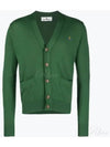 Signature Embroidered Logo Cardigan Green - VIVIENNE WESTWOOD - BALAAN 2