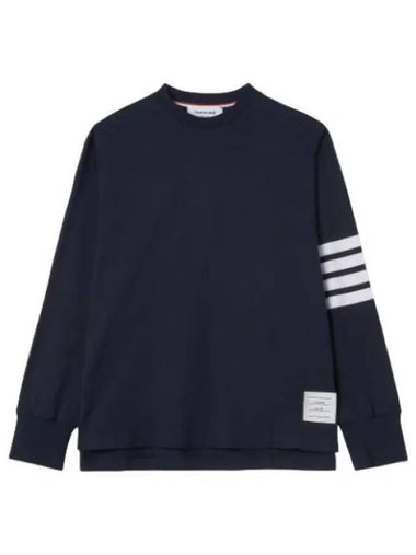 Medium weight jersey engineer t shirt navy long sleeve - THOM BROWNE - BALAAN 1