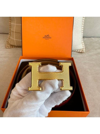 H Buckle Men s Belt Reversible Crocodile Gold Plated Size 90 - HERMES - BALAAN 2