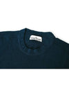 Men's Wappen Patch Crew Neck Cotton Knit Top Navy - STONE ISLAND - BALAAN 4