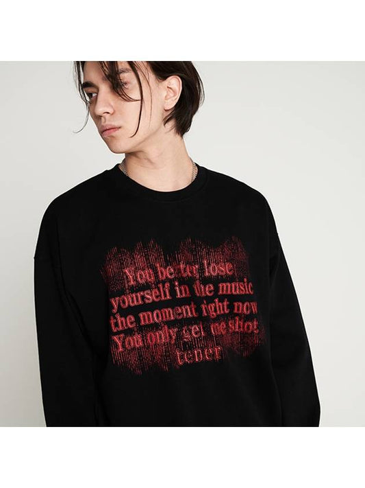 Lettering plywood sweatshirt black - TENER - BALAAN 1