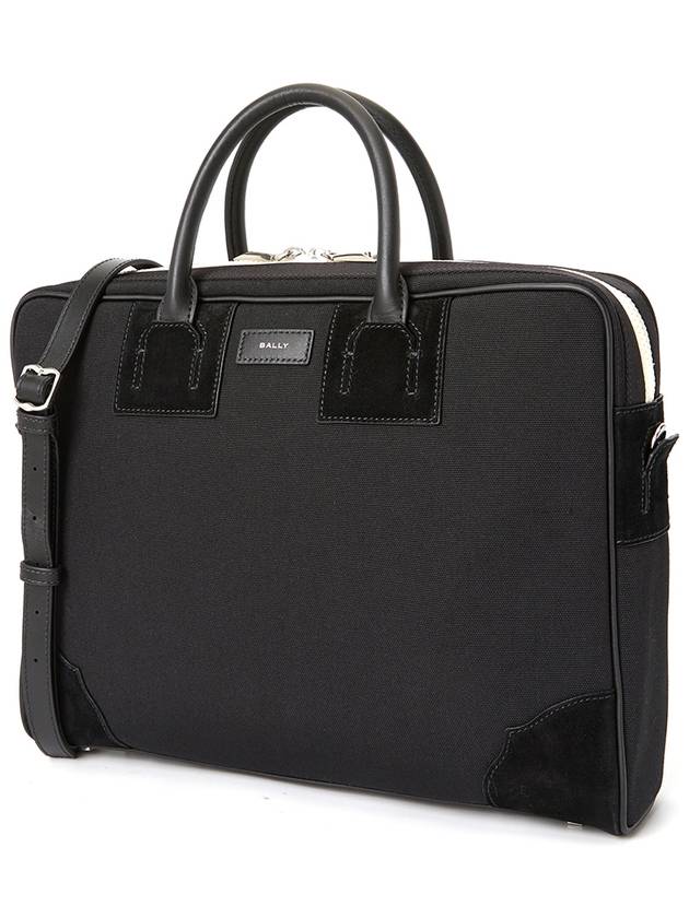 Men's Board Grain Leather Briefcase Black - BALLY - BALAAN 3