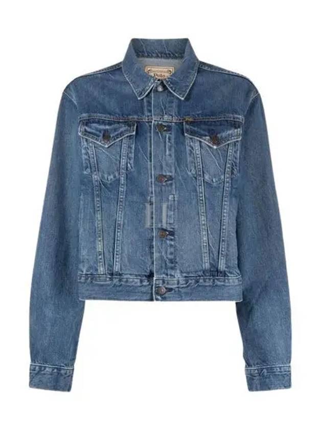 Cropped Denim Jacket Blue - POLO RALPH LAUREN - BALAAN 2