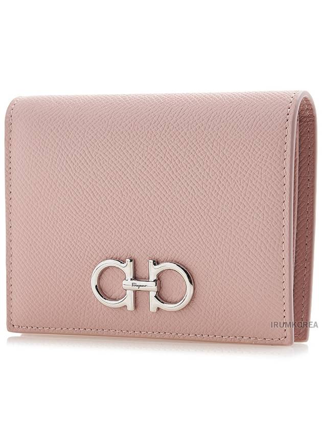 Gancini Compact Half Wallet Pink - SALVATORE FERRAGAMO - BALAAN 3