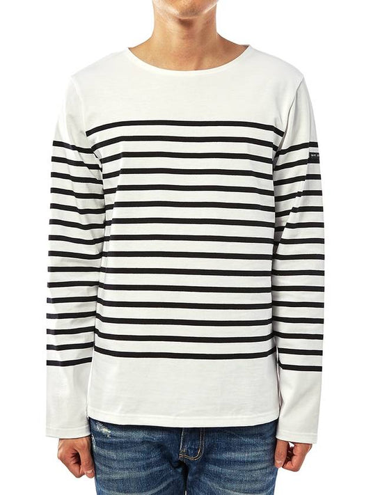 Naval Authentic Striped Long Sleeve T-Shirt White - SAINT JAMES - BALAAN 2