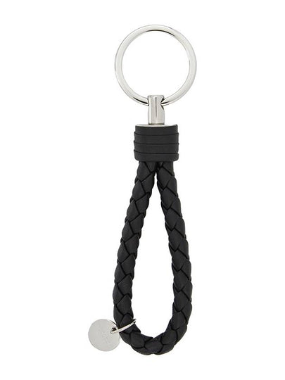 Intrecciato Leather Key Holder Black - BOTTEGA VENETA - BALAAN 2