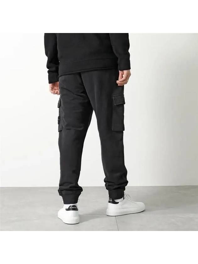 Cotton Wappen Patch Track Pants Black - STONE ISLAND - BALAAN.