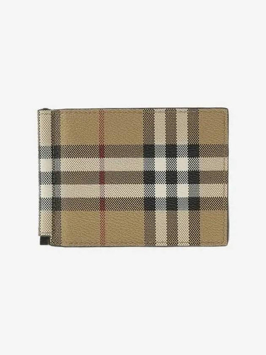 Men's Money Clip Vintage Check Money Clip Half Wallet Beige - BURBERRY - BALAAN 2