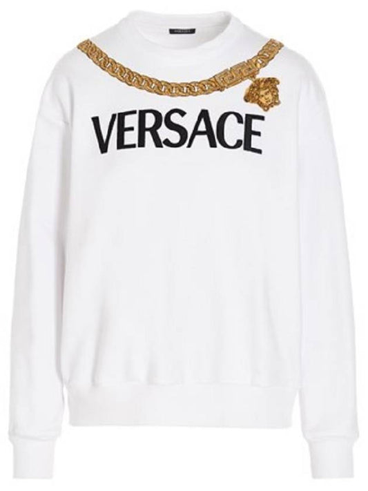 Medusa Chain Sweatshirt White - VERSACE - BALAAN 2