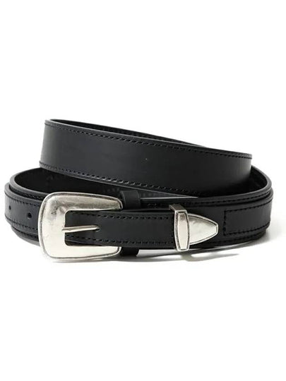 Minimal Western Cow Leather Belt Black - LEMAIRE - BALAAN 2