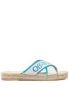 Bookish Criss-Cross Espadrille Slippers Blue - OFF WHITE - BALAAN 1