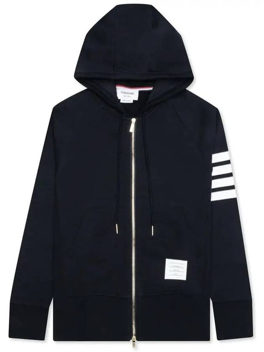 Engineered 4 Bar Diagonal Zip Up Hoodie Navy - THOM BROWNE - BALAAN 2