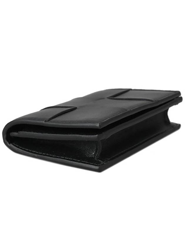 Intrecciato Flap Card Wallet Black - BOTTEGA VENETA - BALAAN 4