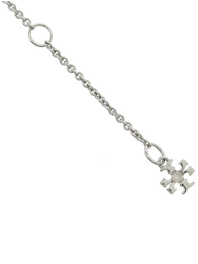 Miller Pave Logo Delicate Necklace Silver - TORY BURCH - BALAAN 7