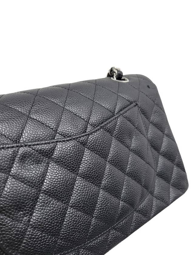 A01112 Caviar Black Classic Medium Silver Chain Shoulder Bag - CHANEL - BALAAN 7