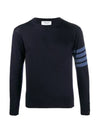 Wool Diagonal Knit Top Navy - THOM BROWNE - BALAAN 2