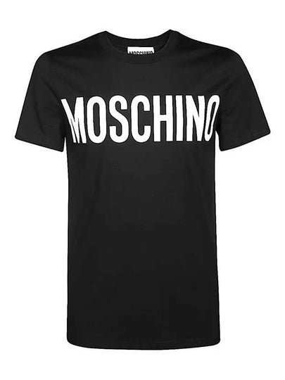 Logo Print Cotton Short Sleeve T-Shirt Black - MOSCHINO - BALAAN 2