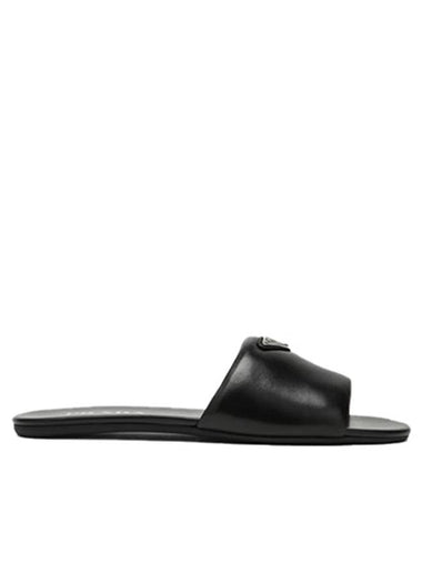 Women s Black Leather Slides 1XX7090052DL8 BPG - PRADA - BALAAN 1