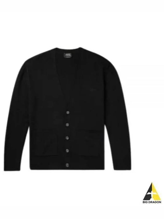 Men's Theo Wool Cardigan Black - A.P.C. - BALAAN 2