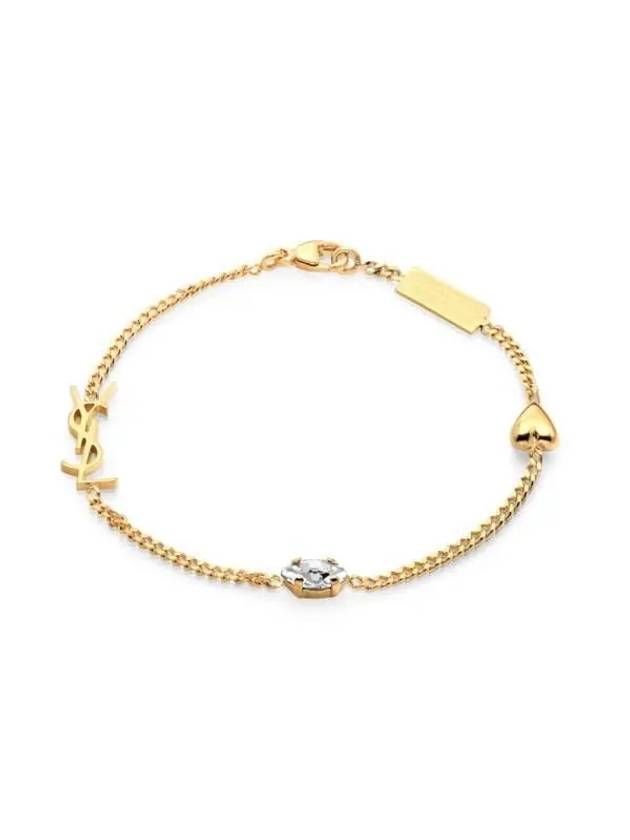 Opyum Heart Chain Bracelet Gold - SAINT LAURENT - BALAAN 3