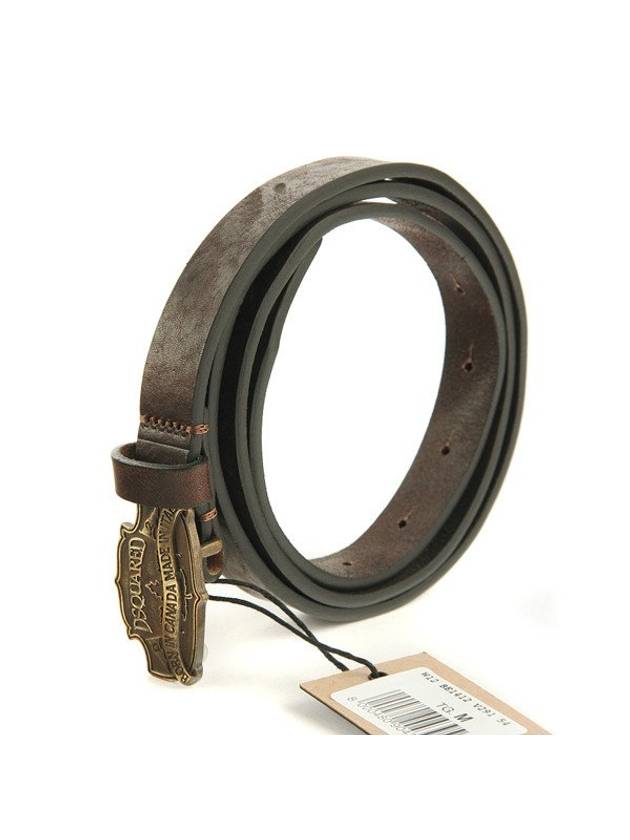 Men's Suede Leather Belt Brown - DSQUARED2 - BALAAN 1