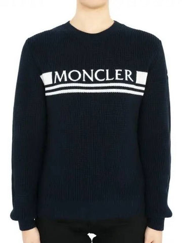 Kids Lettering Logo Embroidery Knit Navy 9C00002 M1367 772 12 14A Adults Wearable 271995 1141066 - MONCLER - BALAAN 1