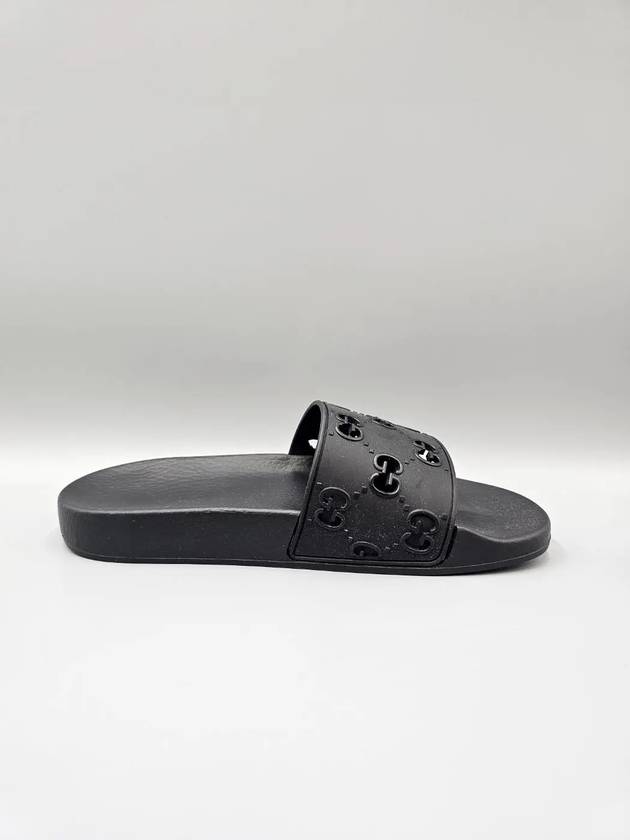 Rubber GG Slippers Black - GUCCI - BALAAN 6