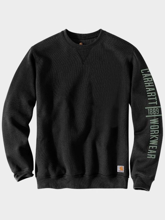 Midweight logo graphic crew neck black sweatshirt 104441 001 - CARHARTT - BALAAN 5