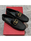 Men's V Logo Signature Leather Loafers Black - VALENTINO - BALAAN 3