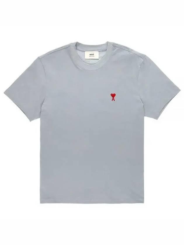 Small Heart Logo  Short Sleeve T-Shirt Blue - AMI - BALAAN 2