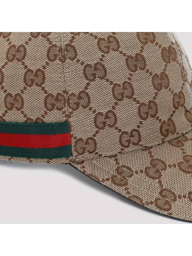 Original GG Web Supreme Canvas Baseball Ball Cap Beige Ebony - GUCCI - BALAAN 4