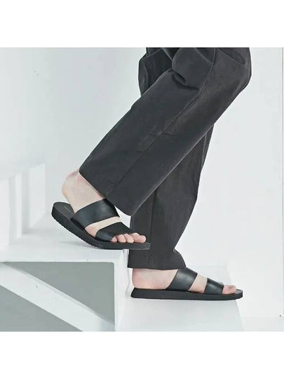 Centendre Double Line Leather Slippers Vanta Black - MIAMIPROJECT - BALAAN 2